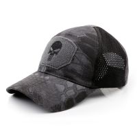 【JAN】 New tide cool Punisher Skull Multicam operators mesh baseball cap Men Fitted Cap Tactical Good quality Breathable outdoor sports