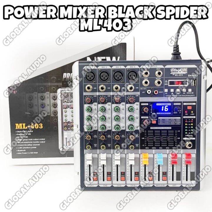 Power Mixer Blackspider ML403 4 Channel Original Full mono