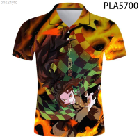 Summer  2022 New Fashion Men Polo Shirt Summer Short Sleeve Kimet No Yaiba 3d Printed Casual Streetwear Polo Homme Ropa Harajuku Tops 2023 new polo shirt