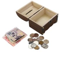 ✙▲❀ jiozpdn055186 Caixa de armazenamento do tesouro vintage para casa Organizador cofrinho poupança com fechadura Moeda madeira retrô