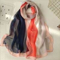 ✧ Gradient Colours Women Foulard Elegant Chiffon Georgette Bandana Scarf Summer Beach Travel Sun Protection Thin Silk Feeling