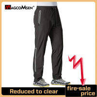 MAGCOMSEN ฤดูร้อนกางเกงแห้งเร็วผู้ชาย Joggers กางเกงสะท้อนแสงลายซิปกระเป๋าวอร์มกางเกงออกกำลังกายการฝึกอบรมกางเกง