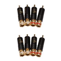 8Pcs Rca Locking Plugs Audio Video Connectors