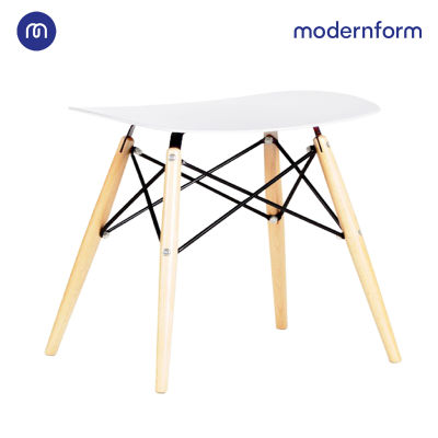 Modernform เก้าอี้อเนกประสงค์ เก้าอี้สัมมนา พลาสติกขาไม้ สีขาว รุ่น PW027