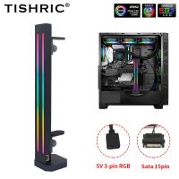 [Universal support] TISHRIC การ์ดจอ GPU วงเล็บ RGB สำหรับชุดระบายความUniversal supportด้วยน้ำวิดีโอเคสคอมพิวเตอร์ PC 5V 3Pin ขาตั้งรองรับสีเทา