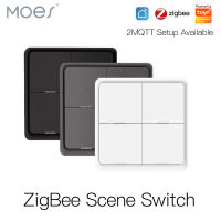 4 Gang Tuya ZigBee Wireless 12 Scene Switch Push Button Controller Battery Powered Automation Scenario for Tuya Devices