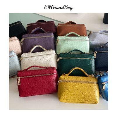 New Fashion Leather Ostrich Small Flap Bag Women Crossbody Chain Purse Crocodile Pattern Colorful Summer Shoulder Bag