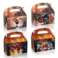 4/16pcs Avengers Themed Gift Box Kids Superhero Party Decoration Baby Shower Paper Candy Bag Girl Boy Birthday Party Supplies Storage Boxes