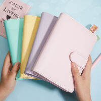 A6 PU หนังหลวมโน้ตบุ๊ค Macaroon สี DIY Journal Agenda Planner 6 แหวน Binder โน้ตบุ๊คเครื่องเขียน-ttlg4809