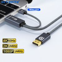 (Bishop Belle)สาย HDMI To DisplayPort 4K60Hz สำหรับสายพอร์ตอะแดปเตอร์แสดงผลเสียง2K144Hz วิดีโอพร้อม USB สำหรับแล็ปท็อปทีวี