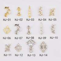 Alloy Diamond Strass Nail art Rhinestone 10PCSPack 14 Designs 3D Crystal Decoration WingLetter Shape Nail Jewelry