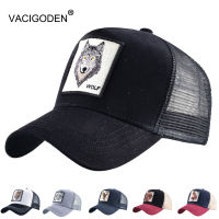 VACIGODEN Animal Embroidered Mesh Baseball Cap Wolf Hip Hop Trucker Hat Tiger Men Women Snapback Fox Breathable Streetwear Gorra