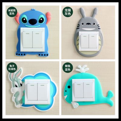 Cartoon Luminous Switch Sticker Wall Sticker Protective Cover Creative Living Room Bedroom European Lamp Socket Decorative Cover Simple Modern