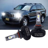 2PC 9006 HB4 80W ไฟหน้ารถมอเตอร์ไซค์แบบ LED ชุดหลอด Beam สำหรับรถจี๊ป Grand Cherokee 2003-2007