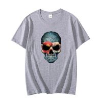 Colorado Flag Skull printing Cotton t shirt for men graphic t shirts Unisex short sleeve t-shirts Summer Harajuku Mens clothing