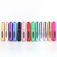 5PCS 5ml Bottom-filled Perfume Bottle Self-pumping Refillable Aluminum Perfume Bottle Portable Flushing Spray Bottle Travel Size Bottles Containers