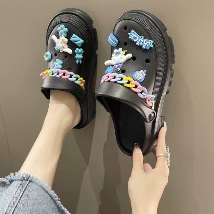 รองเท้าสไตล์เกาหลี-รองเท้าหัวโต-แบบสวมรัดส้น-ลายตุ๊กตาน่ารัก-พื้นนิ่ม-shw001-198