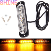 Shine Amber 6 LED 18W Bar รถรถบรรทุก Strobe แฟลชไฟฉุกเฉินไฟเตือน12V-24V