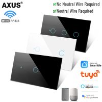AXUS Tuya WiFi Touch Switch Smart Life Touch Wall Switch Wireless Remote Voice Control Sensor Light Switches Alexa Google Home Nails Screws Fasteners