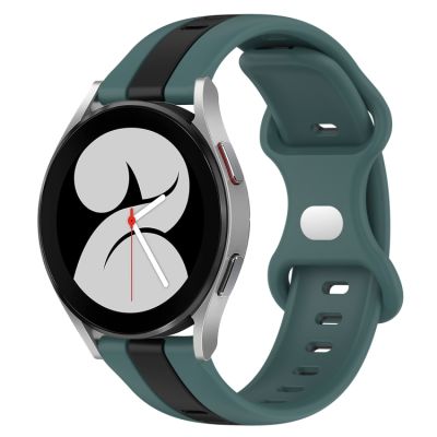 สำหรับ Samsung Galaxy Watch4 40มม. 20มม. ตัวล็อกแบบผีเสื้อแถบสองนาฬิกาซิลิโคนสี