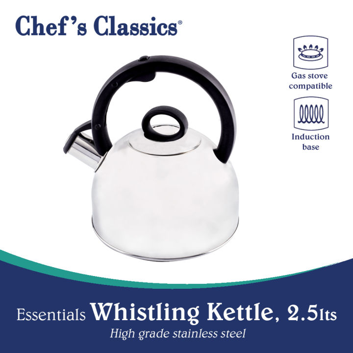 Mainstays Stainless Steel Whistling Tea Kettle - Black - 2.5 L