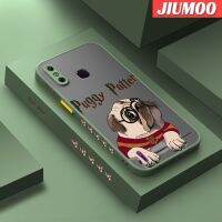 JIUMOO เคสสำหรับ Infinix Smart 4เคส X653 4C อัจฉริยะเคสลายการ์ตูนปั๊กดีไซน์ใหม่ฝ้าเนื้อบางกรอบแข็งขอบเคสนิ่มใส่โทรศัพท์เคสคลุมทั้งหมดกรอบป้องกันเลนส์กล้อง