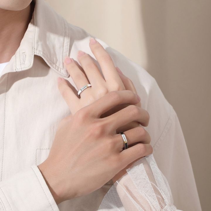 แหวนแหวนแต่งงานคู่แหวนปรับขนาดได้สำหรับเทศกาลสวมใส่วันเกิดครบรอบวันวาเลนไทน์ทนต่อการขีดข่วน