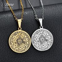 UZone Vintage Charm Pendant Amulet Necklace Stainless Steel Totem Talisman Necklaces For Women Men Religious Jewelry Gift