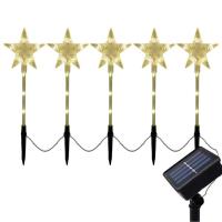 Solar Garden Lights Pentagram LED Solar Walkway Lights Waterproof Outdoor Decorative Lights for Pathway Patio Landscape Walkway Garden &amp; Yard 5 PCS skilful