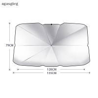 agasgbrg กระจกรถพับได้บังแดดร่มอัตโนมัติด้านหน้าหน้าต่างบังแดดครอบคลุม
