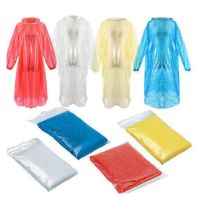 【cw】10PCS Raincoat Emergency Waterproof Rain Coat Poncho Hiking Camping Hood Random Delivery Travel Raincoats ！