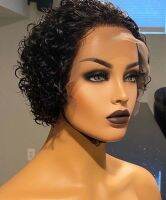 13x4 Lace Frontal Pixie Curly Wig Human Hair Short Cut Natural Hair Wigs Cheap Wholesales for Women