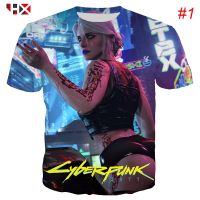 2023 NewHX ใหม่ล่าสุด Cyberpunk 2077 3D พิมพ์ Casual Unisex T เสื้อแขนสั้น Graphic Tees ฤดูร้อน Tops