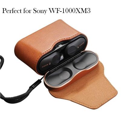 ~ Sony WF-1000XM3 เคส,PU Leather Case Earphone Cover Bag for WF 1000XM3