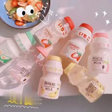 480ml Plastic Cute Yogurt Water Bottle Tour Drinking Bottle Fruit Kawaii  Milk Carton Shaker Bottle for Kids/Girl/Adult - AliExpress