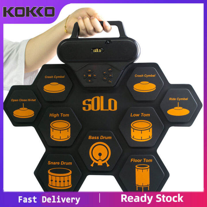 Game Electronic Drum Pad Kit With Drumsticks Foot Pedal Practice Rhythm