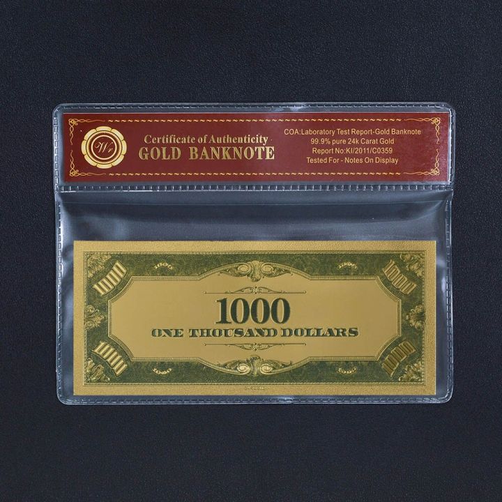 มาใหม่ล่าสุดรวมกันของ-รัฐ1000ธนบัตรทองของเรากระดาษเงินโลกธนบัตรดอลลาร์สหรัฐของขวัญคอลเลกชันสกุลเงินฟอยล์สีทอง