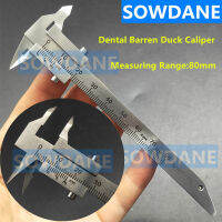 ทันตกรรมจัดฟัน Barren Duck Caliper cket Positioning Gauge Laboratory Lab Ruler Calipers Stainless Steel Autoclavable 80Mm