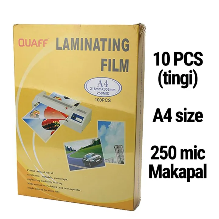 10 pcs A4 QUAFF Hot Laminating Film Pouch 250 Mic Lazada PH