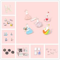 48 Styles Chemical Instruments Enamel Pins Reagent Lapel Badges Collectibles Gifts for Wholesale