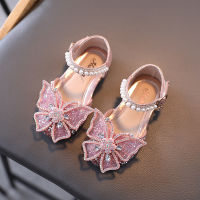 2021 New Summer Shoes For Girls Glitter Rhinestone Butterfly Princess Sandals Flat Party Baby Size 21-35 E800TH