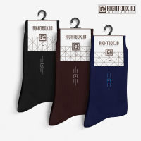 HITAM PRIA Right Casual, Male Mid-Calf Length Socks, Black, Brown And Navy