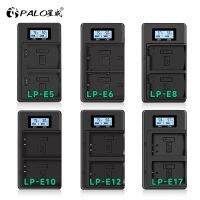 LP-E5 LP-E6 LP-E8 LP-E12 LP-E10 LP-E17แอลซีดี USB แท่นชาร์จสองหัวหน้าจอ LCD อัจฉริยะหน้าจอแบตเตอรี่กล้องที่ชาร์จสำหรับแคนนอน