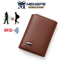 MENSPE กระเป๋าสตางค์ผู้ชาย,ที่ใส่บัตร RFID กันขโมยป้องกันการ์ดความปลอดภัยกระเป๋าสตางค์หนัง PU ที่จัดระเบียบเอกสารกระเป๋าสตางค์ใส่เหรียญที่ใส่บัตร