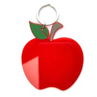 Blank  Apple Apple Keychain With Ring Red Acrylic School Student Gift Laser Cutout Teacher Appreciation Key Chains