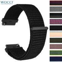 （Bar watchband）WOCCI สายนาฬิกากีฬาไนลอน18มม. 20มม. 22มม.,สายนาฬิกาข้อมือปลดเร็วสร้อยข้อมือซักได้พร้อมสายรัดตะขอและห่วง