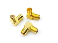 2pcs ADAPTER Gold plated brass F Type Female to Male PAL RF Aerial TV Antenna Cable Plug