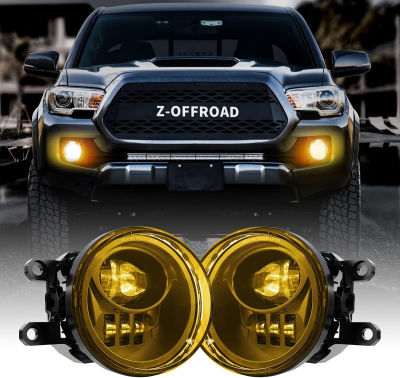 Z-OFFROAD Yellow LED Fog Lights Assembly with Clear Lens for Tacoma 2016-2022 4Runner / Tundra 2014-2019 Camry 2007-2014 Amber Golden Yellow Bumper Driving Lamps Replacement Yellow Fog Lights w/ Clear Lens