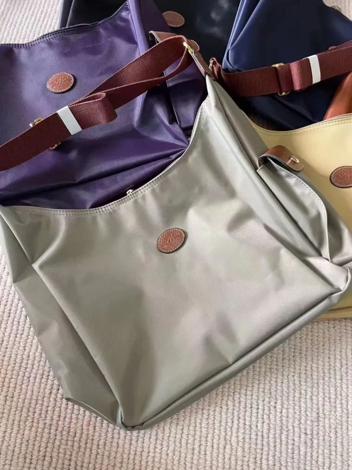 100% original longchamp le pliage messenger bag hobo bag waterproof nylon  messenger bag shopping bag shoulder bag Casual women bag Gray color