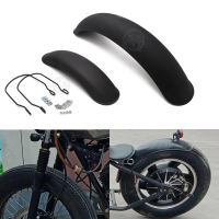 1ชุดรถจักรยานยนต์ Retro ด้านหน้า + ด้านหลังโลหะสีดำ Fender Mudguard สำหรับ Vintage Harley BOB BOER